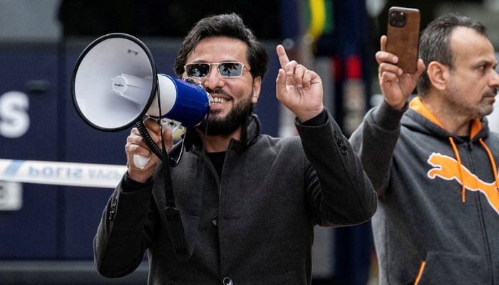 Salwan Momika, an anti-Islam activist, gestures as he speaks, in Malmo, Sweden, September 3, 2023. — Reuters