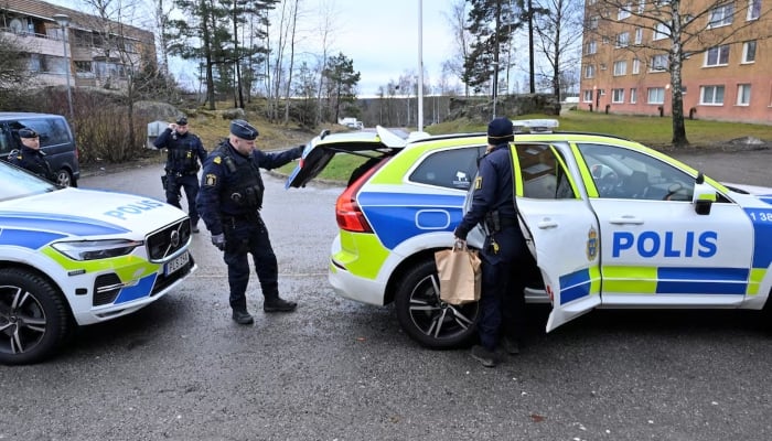 Police carry out operations in Sodertalje, Stockholm, in Sweden on January 30, 2025, following the shooting of Salwan Momika. — Reuters