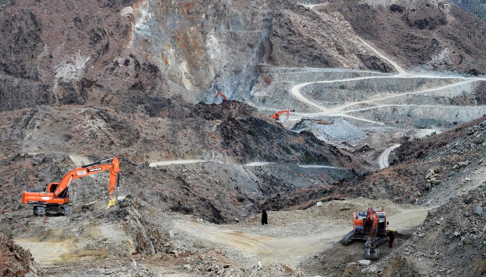 This photograph taken on January 18, 2025 shows a general view of a Nephrite mine in the mountains of Goshta district, Nangarhar province, Afghanistan. — AFP