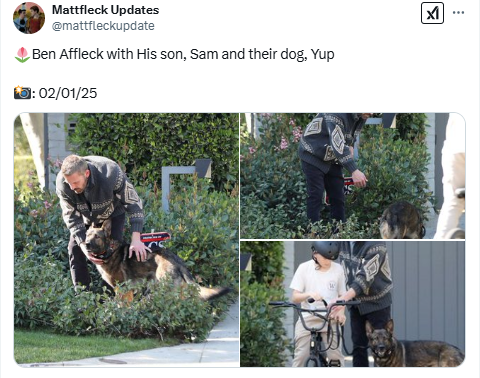 Ben Affleck, son Samuel enjoy weekend with their new security dog