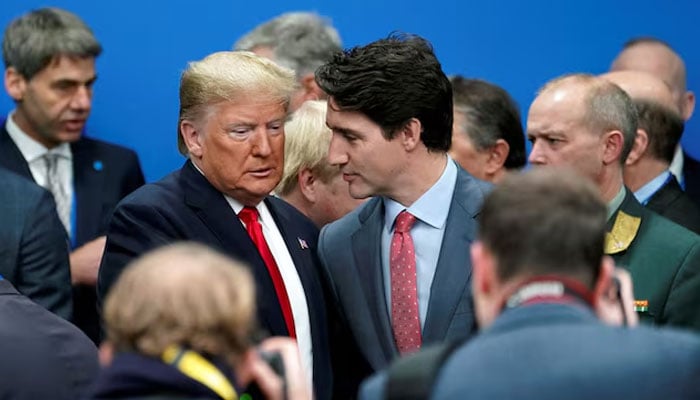 President Donald Trump talks with Canadas Prime Minister Justin Trudeau during a North Atlantic Treaty Organization Plenary Session at the NATO summit in Watford, near London, Britain, December 4, 2019. — Reuters