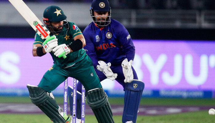 Pakistans Mohammad Rizwan plays a shot during a match against India. — Reuters/File