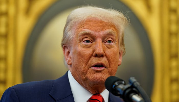 US President Donald Trump speaks on the day of Pam Bondis swearing in ceremony as US Attorney General, at the White House in Washington, US, on February 5, 2025. — Reuters