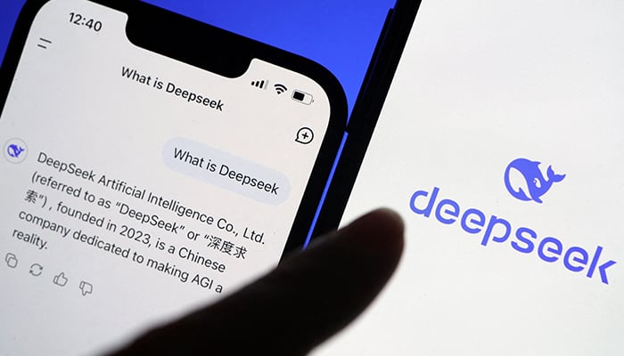 The logo of DeepSeek is displayed alongside its AI assistant app on a mobile phone, in this illustration picture taken January 28, 2025. — Reuters