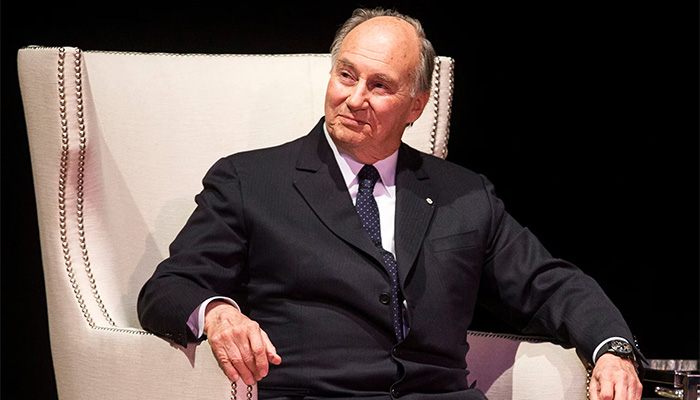 Prince Karim Aga Khan IV, spiritual leader of Ismaili Muslims, looks on during a speaking event at Massey Hall in Toronto, February 28, 2014. — Reuters