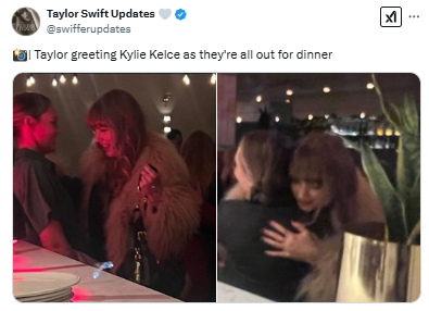 Taylor Swift steps out for girls night with Kylie Kelce before Super Bowl