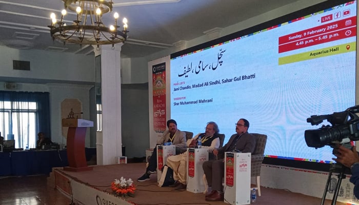 Panel discussion on Sachal, Sami, Lateef underway during the KLF on February 9, 2025. — KLF