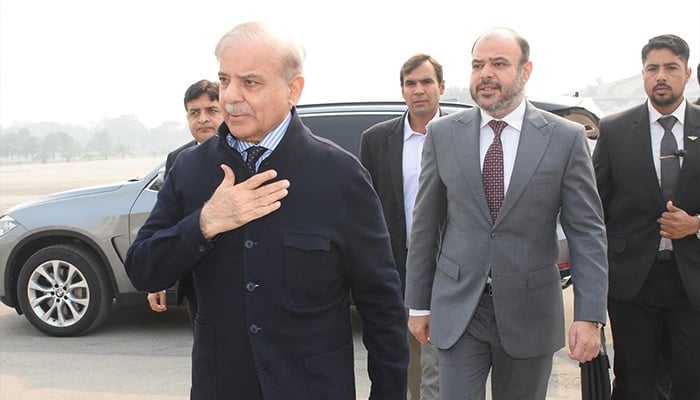 PM Shehbaz Sharif departs on a two-day official visit to UAE on February 10, 2025. — PID