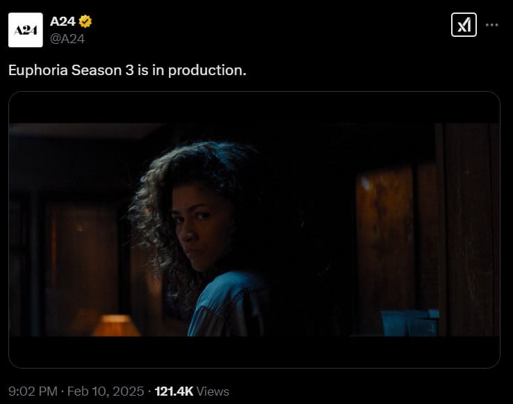 Euphoria announces production underway on season 3