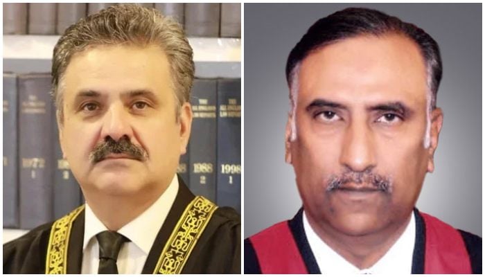 A collage showing CJP Yahya Afridi (left) and IHCs Justice Sarfaraz Dogar. — SC/IHC website/File