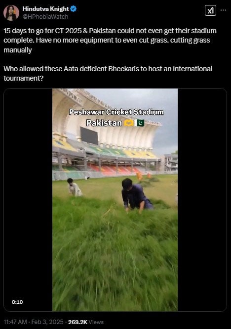 Video shows incomplete cricket stadium in Pakistan ahead of ICC Champions Trophy?