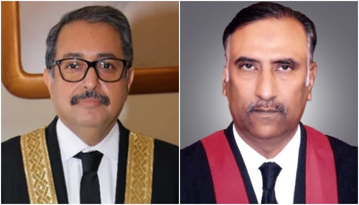 Islamabad High Court (IHC) Chief Justice Aamer Farooq (left) and Justice Sarfaraz Dogar. — IHC website/ File