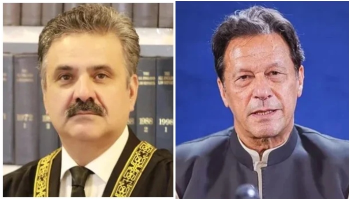 PTI founder Imran Khan (right) and CJP Yahya Afridi (left). — X@ptiofficial/ SC website/ File