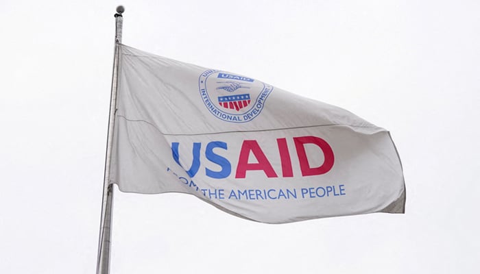 A USAID flag flutters outside, as the USAID building sits closed to employees after a memo was issued advising agency personnel to work remotely, in Washington, DC, US, February 3, 2025. — Reuters