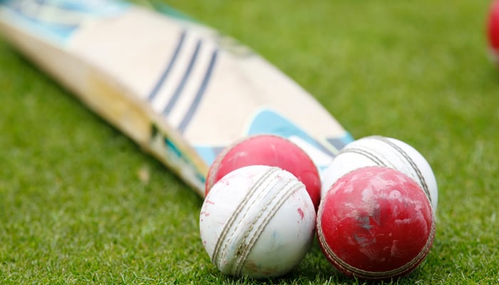 Cricket bat and balls can be seen on a cricket field. — Reuters/File