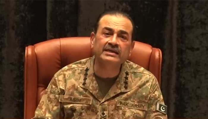 Chief of Army Staff (COAS) General Asim Munir addressing gathering of young university and college students at General Headquarters, Rawalpindi, February 12, 2025. — Screengrab via video/ISPR