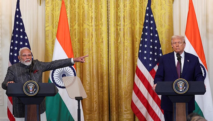 Indian Prime Minister Narendra Modi gestures during a joint press conference with U.S. President Donald Trump at the White House in Washington, D.C., US, February 13, 2025. — Reuters