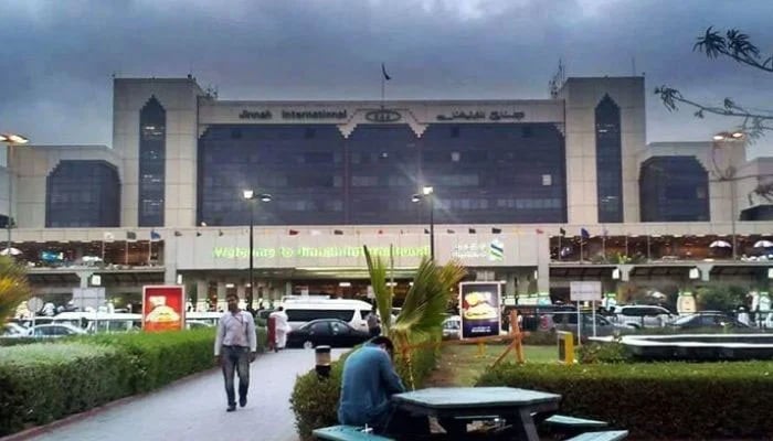 An undated image of people standing at the Jinnah International Airport in Karachi. — AFP/File