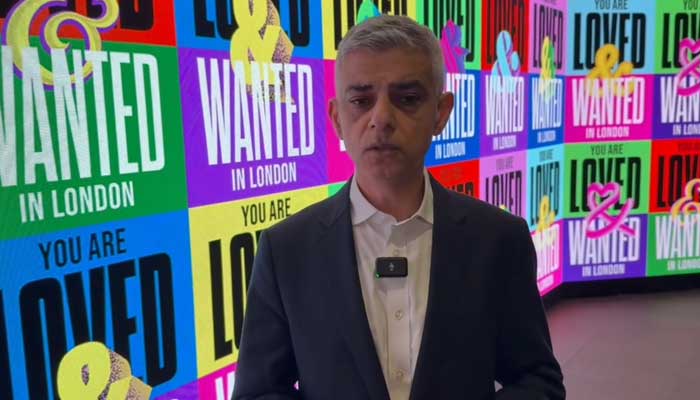 London Mayor Sadiq Khan is speaking to Geo News on February 14, 2024. — Screengrab via video/reporter