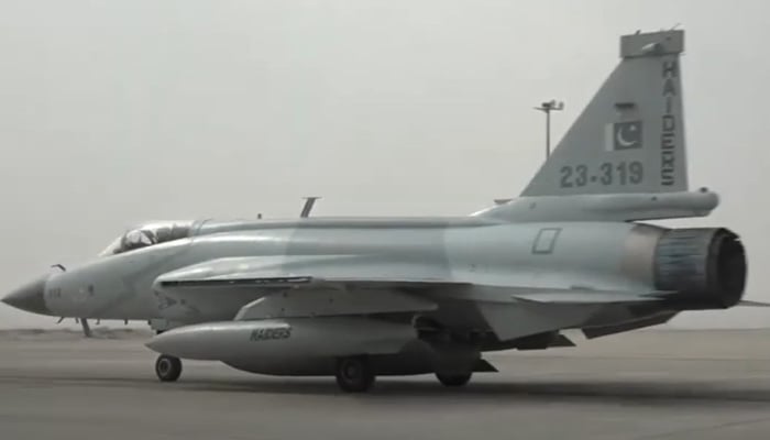 This screengrab shows PAFs JF-17 Thunder fighter jet. — ISPR