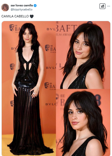 Camila Cabello embraces vintage trend for BAFTA Awards Party in London