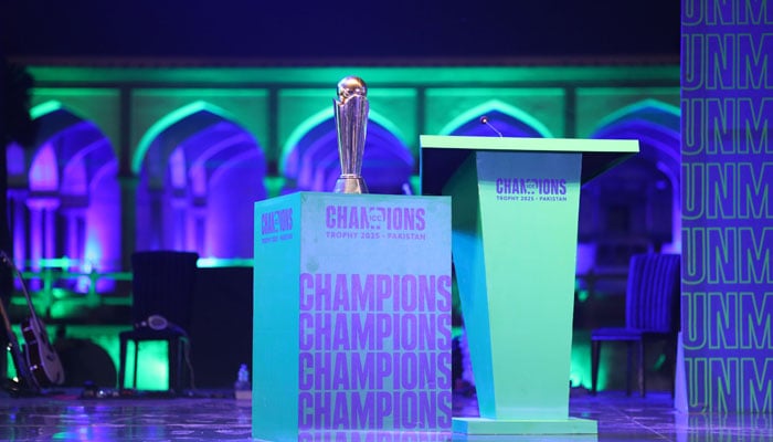 A view shows the ICC Champions Trophy 2025 during a ceremony at Diwan-e-Aam, Lahore Fort on February 16, 2025. — —X/@TheRealPCB