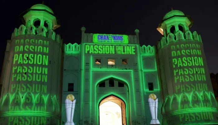 The historic Diwan-e-Aam fort of Lahore all prepared and ready to host the opening ceremony of Champions Trophy on February 16, 2025. — PCB