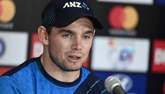 New Zealand´s cricket team captain Tom Latham speaks during a press conference at the Rajiv Gandhi International Cricket Stadium in Hyderabad on January 17, 2023, ahead of their first one-day international (ODI) cricket match against India. — AFP/file