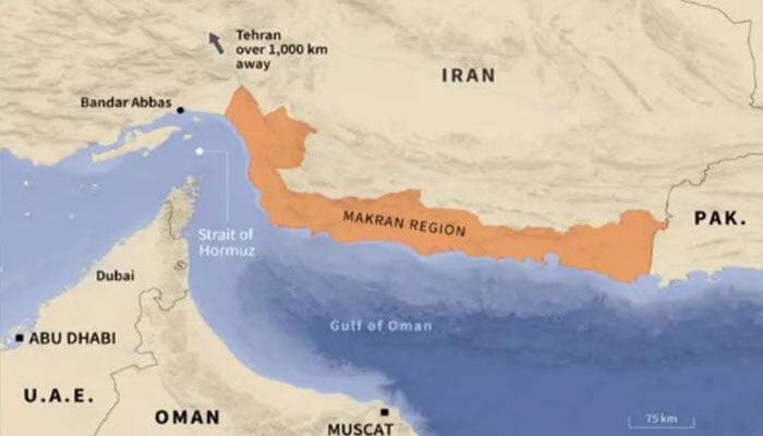 A map of Irans Makran region. — AFP/File