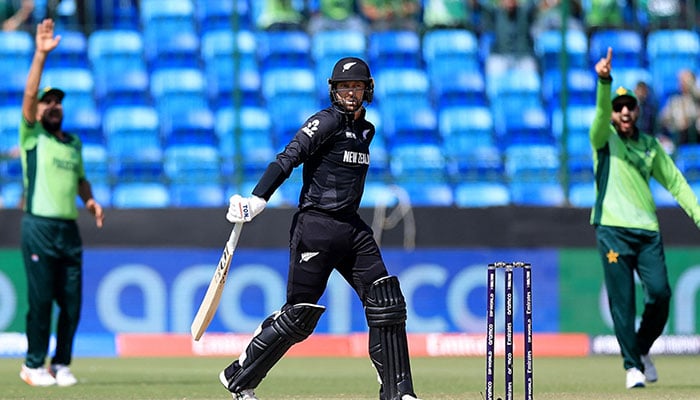 New Zealand's Devon Conway in action during the Group A match between Pakistan and New Zealand at Karachi's National Stadium on February 19, 2025. — Reuters