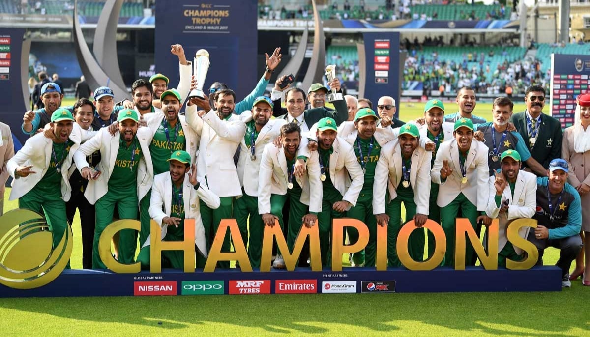 Team Pakistan celebrate their victory after winning the 2017 Champions Trophy. — ICC/File