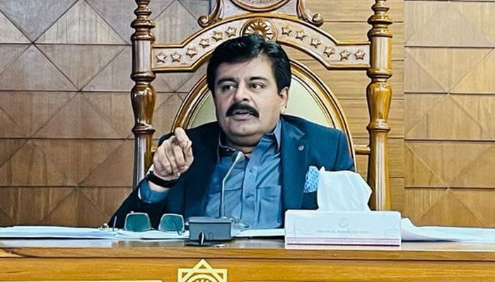 Sindh Education Minister Syed Sardar Ali Shah chairs a meeting on February 21, 2025. — Sindh School Education Department