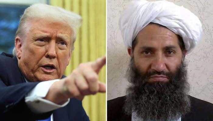 US President Donald Trump (Left) and Taliban leader Mullah Haibatullah Akhundzada. —Reuters/File