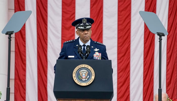 US Chairman of the Joint Chiefs of Staff General Charles Q Brown speaks during annual Memorial Day in Arlington National Cemetery in Arlington, Virginia, US, May 27, 2024. — Reuters