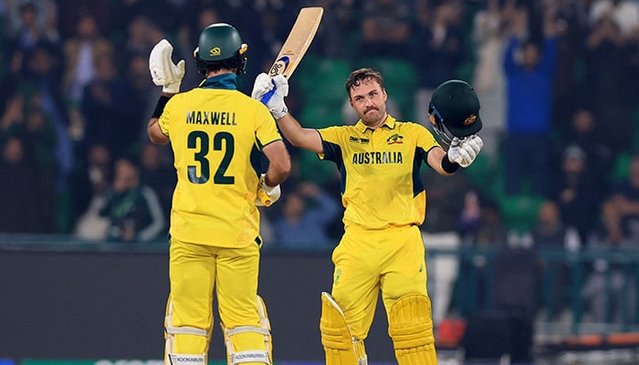 Australias Josh Inglis celebrates after reaching his century during the ICC Champions Trophy 2025 match between Australia and England at Gaddafi Stadium, Lahore, on February 22, 2025. — Reuters