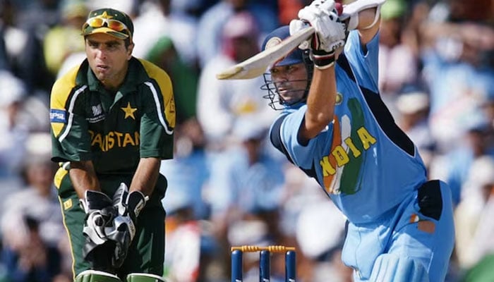 Sachin Tendulkar plays a shot during a ODI World Cup 2003 match against Pakistan. — AFP/File