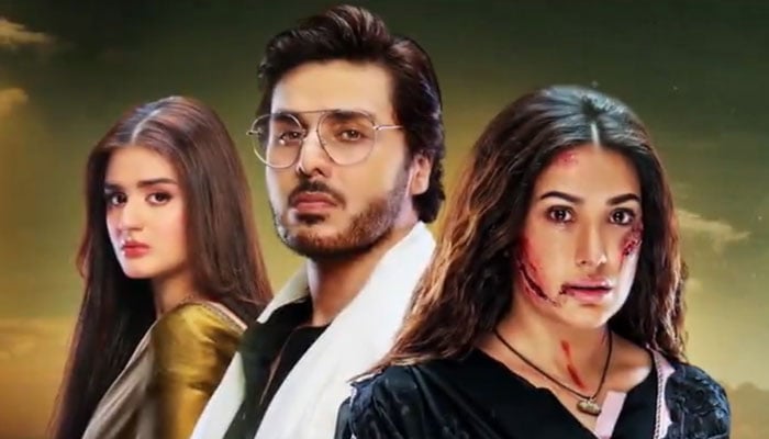 (From left to right) Hira Mani, Ahsan Khan and Mehwish Hayat. — X/@HarPalGeoTv