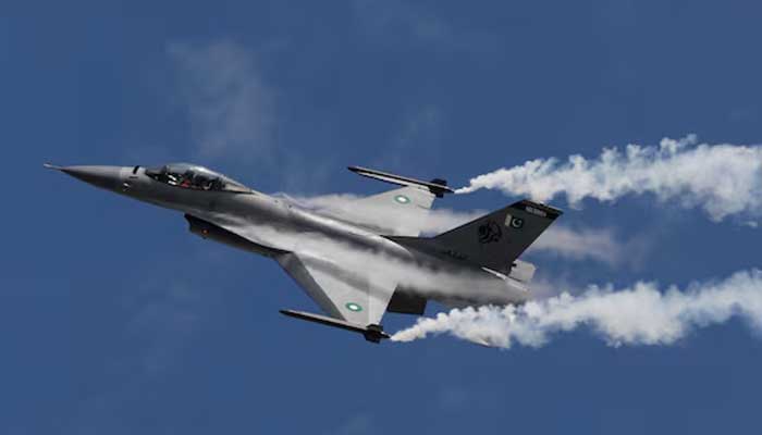 Pakistan Air Force (PAF) fighter jet F-16 performs to commemorate Pakistan Air Forces Operation Swift Retort, following the shot down of Indian military aircrafts on February 27, 2019 during an air show in Karachi, Pakistan February 27, 2020. — Reuters