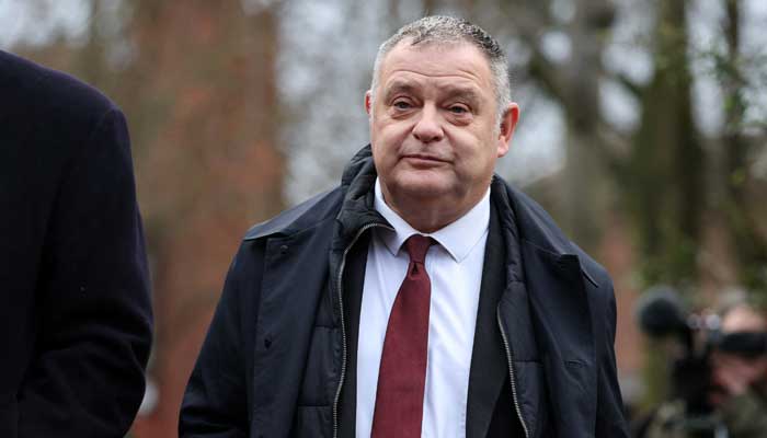 Suspended Labour MP Mike Amesbury arrives at Chester Magistrates Court for sentencing after previously pleading guilty to assault in Chester, Britain, February 24, 2025. — Reuters