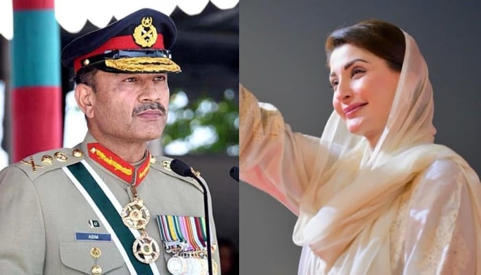 A collage of Chief of Army Staff (COAS) General Syed Asim Munir and Punjab Chief Minister Maryam Nawazs pictures. — ISPR.Facebook@TheMaryamNSharif