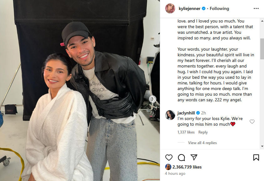 Kylie Jenner pens emotional tribute to hairstylist Jesus Guerrero