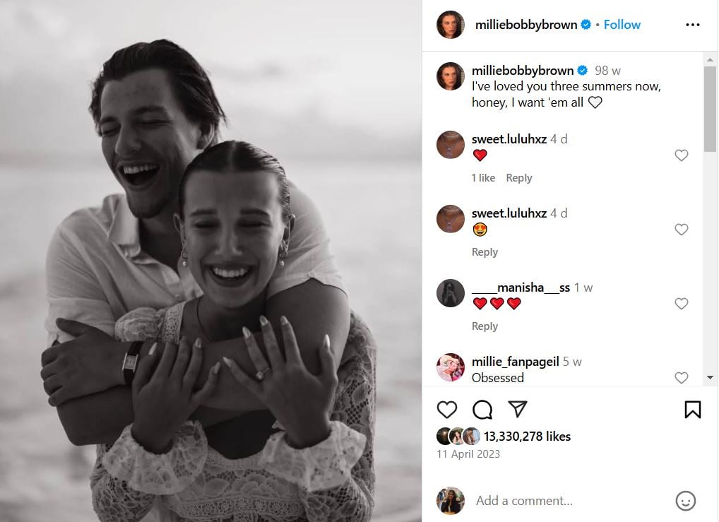 Millie Bobby Brown shows possessive side for husband