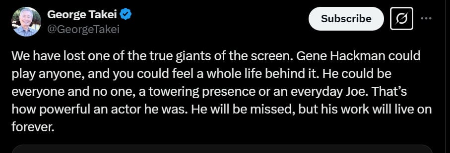 Francis Ford Coppola mourns Gene Hackmans sudden passing