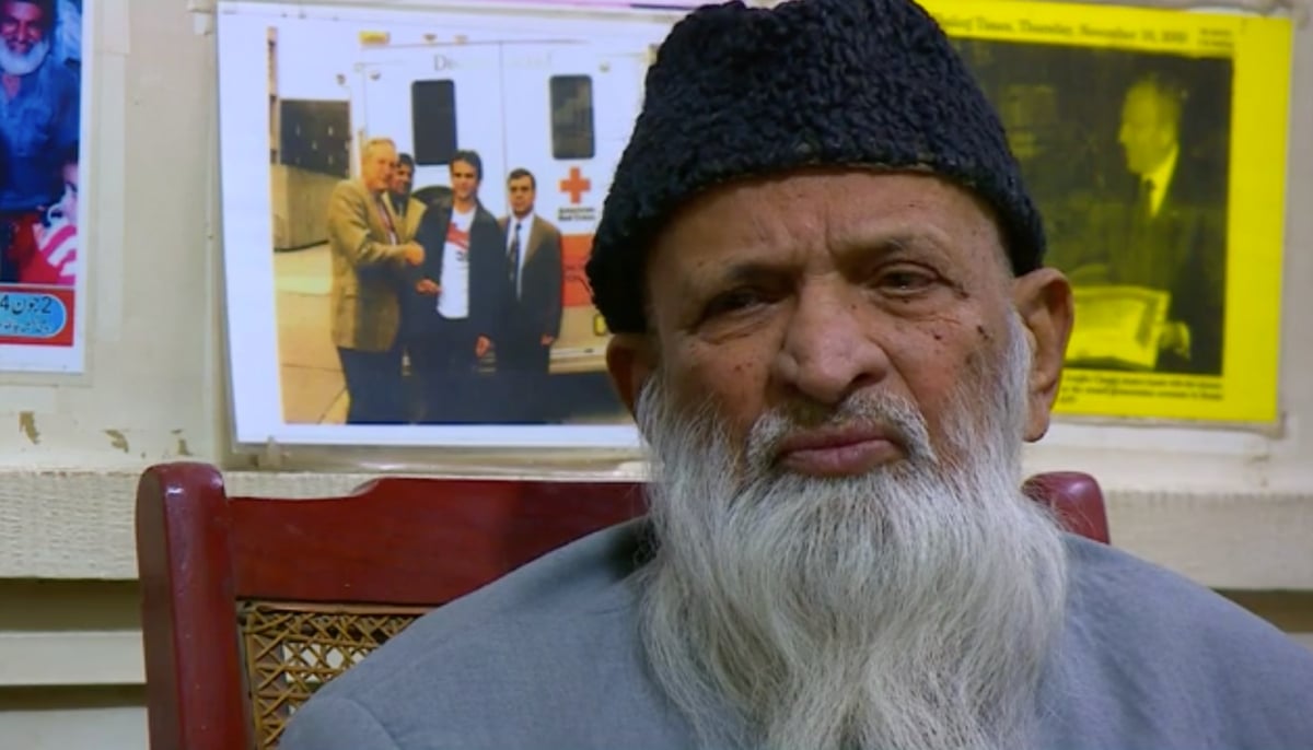 Abdul Sattar Edhi in an interview with BBC in September 2014. — Screenshot via BBC News