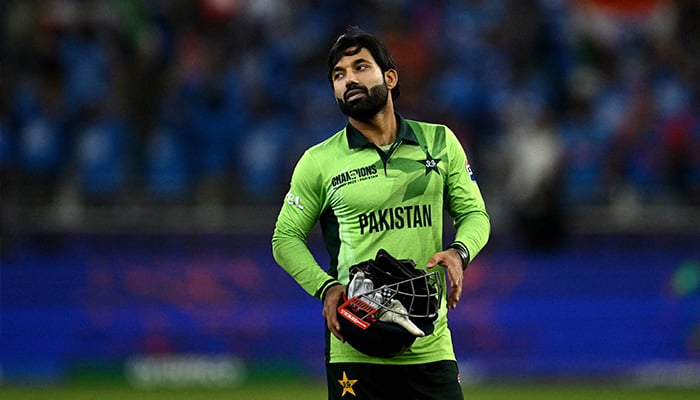 Pakistan captain Mohammad Rizwan gestures at the end of the ICC Champions Trophy one-day international (ODI) cricket match between Pakistan and India at the Dubai International Stadium in Dubai on February 23, 2025. — AFP