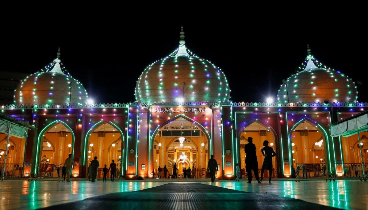 A view shows an illuminated mosque, as Muslims attend an evening prayer session called Taraweeh to mark the holy fasting month of Ramadan in Karachi. — Reuters/File