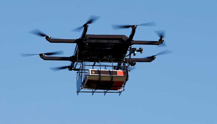 A drone demonstrates delivery capabilities from the top of a UPS truck during testing in Lithia, Florida, US February 20, 2017. — Reuters