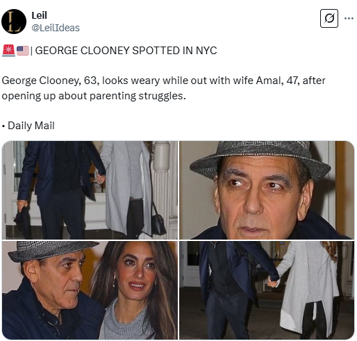 George Clooney, wife Amal step out in NYC after sharing parenting struggles