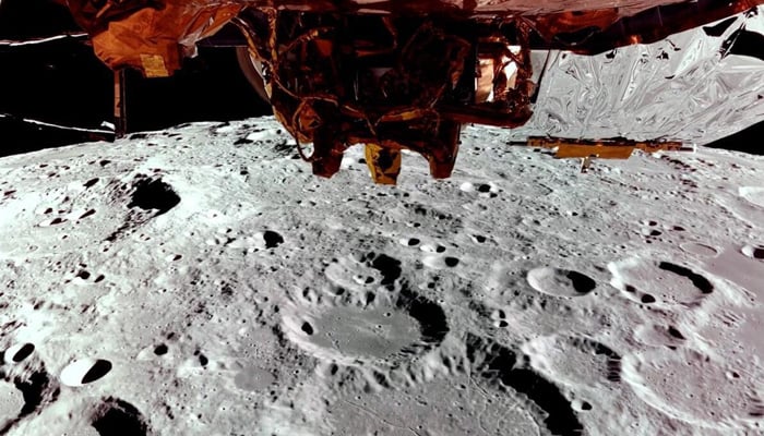 This still image taken from a February 24, 2025, video released by Firefly Aerospace shows Fireflys Blue Ghost lander on its third lunar orbit, showing the far side of the Moon and a top-down view of Blue Ghost. — AFP