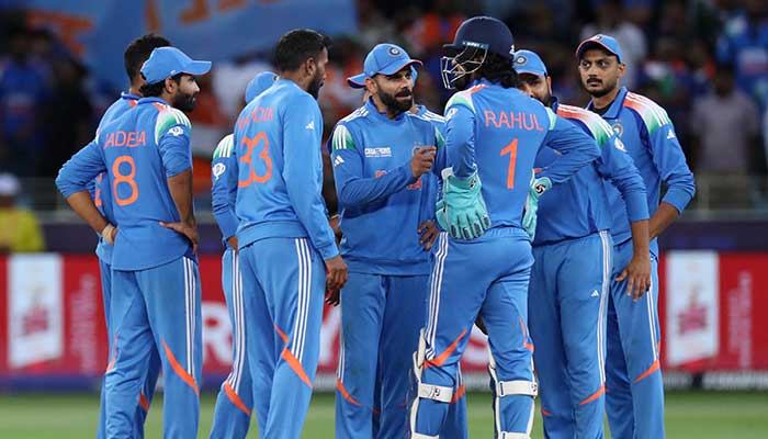 India players during their ICC Champions Trophy clash with New Zealand at Dubai International Stadium, Dubai, United Arab Emirates, March 2, 2025. — Reuters